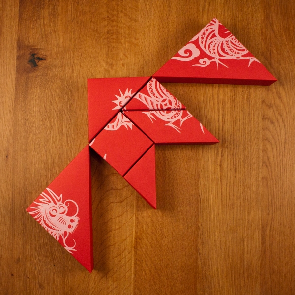 春節禮品盒包裝設計，新年七巧板的妙用