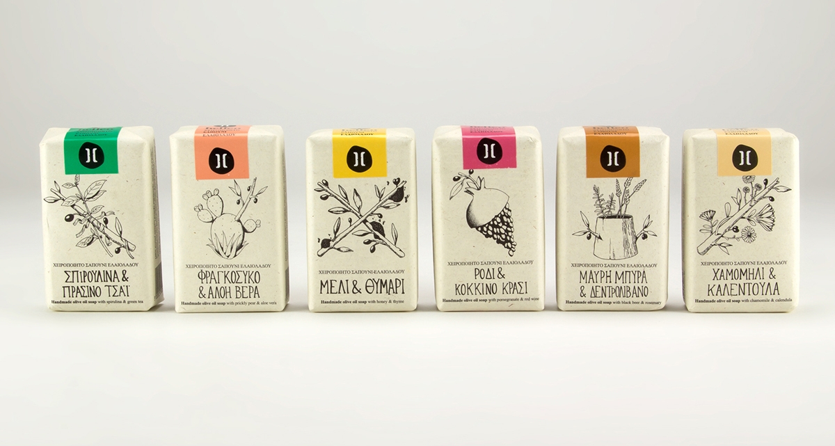 Helleo天然肥皂系列品牌包裝設計，六個肥皂，六個故事