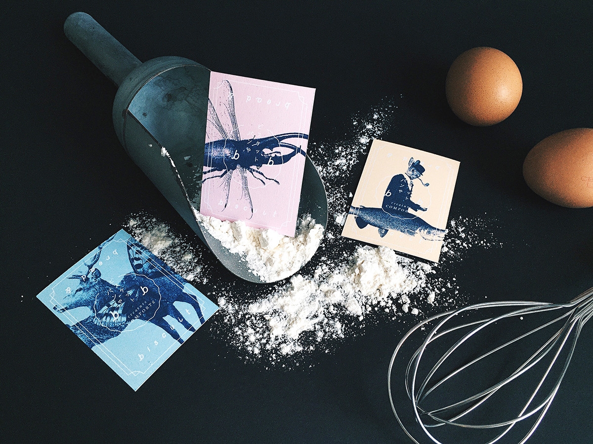 概念化早餐，面包與餅干食品飲料包裝設計