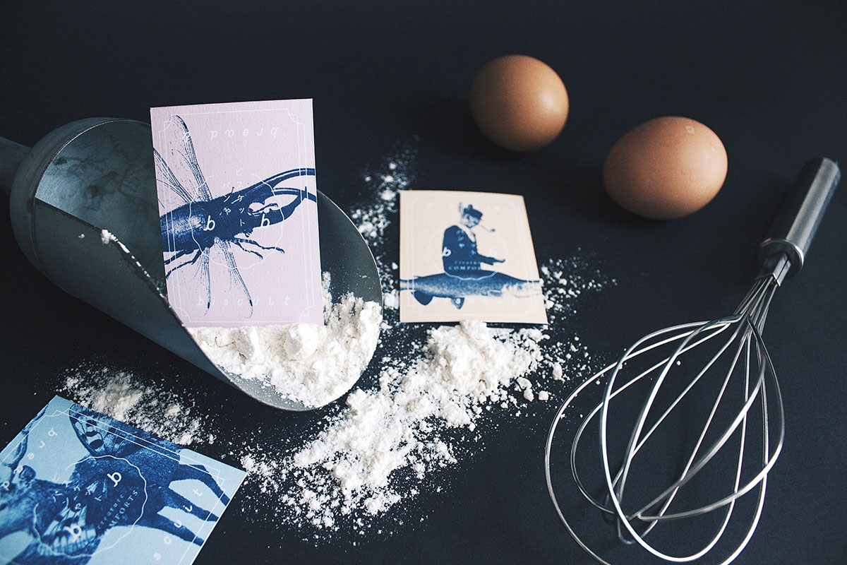 概念化早餐，面包與餅干食品飲料包裝設計