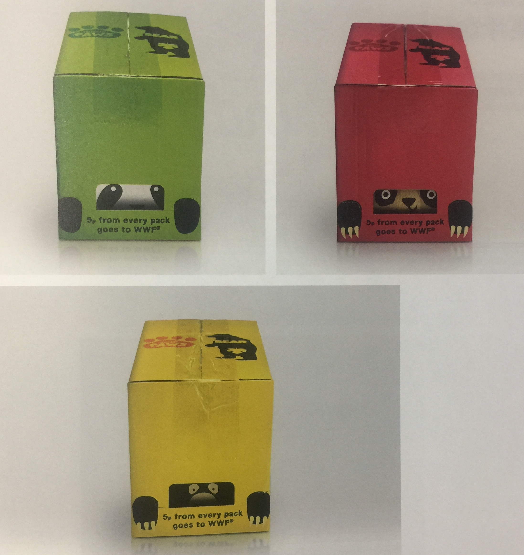 限量版的眼鏡熊、北極熊、懶熊和熊貓水果干包裝設計