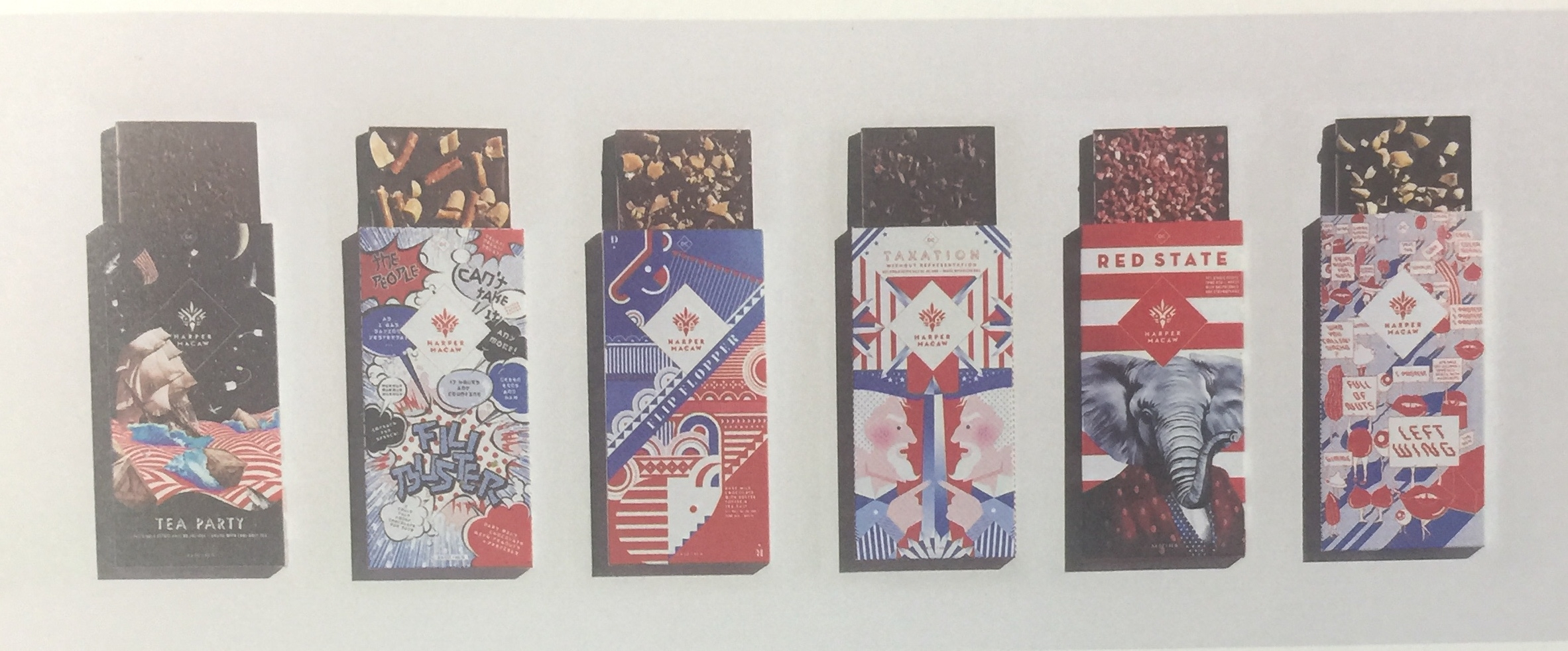 政治系列的巧克力食品包裝設計