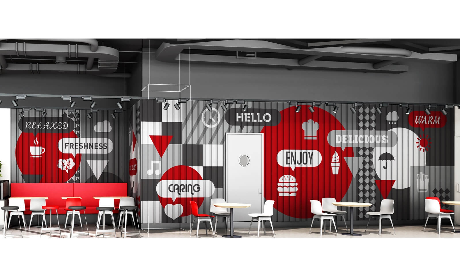 經常去肯德基，卻沒有發(fā)現墻上的小巧思|壁畫插畫設計